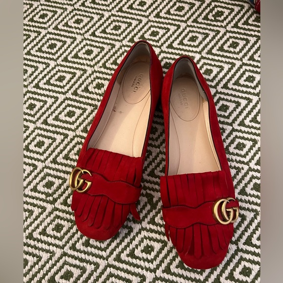 Gucci Marmont GG Red Flats/Loafers size 39 - Picture 2 of 4